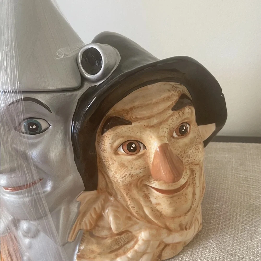 Wizard Of Oz Cookie Jar Vintage 1997 Tin Man Cowardly Lion Scarecrow Retired